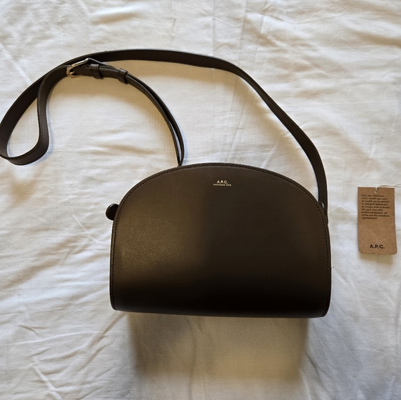 A.P.C. Rue Madame Paris Demi Lune Bag. Taupe Brown - Picture 1 of 14